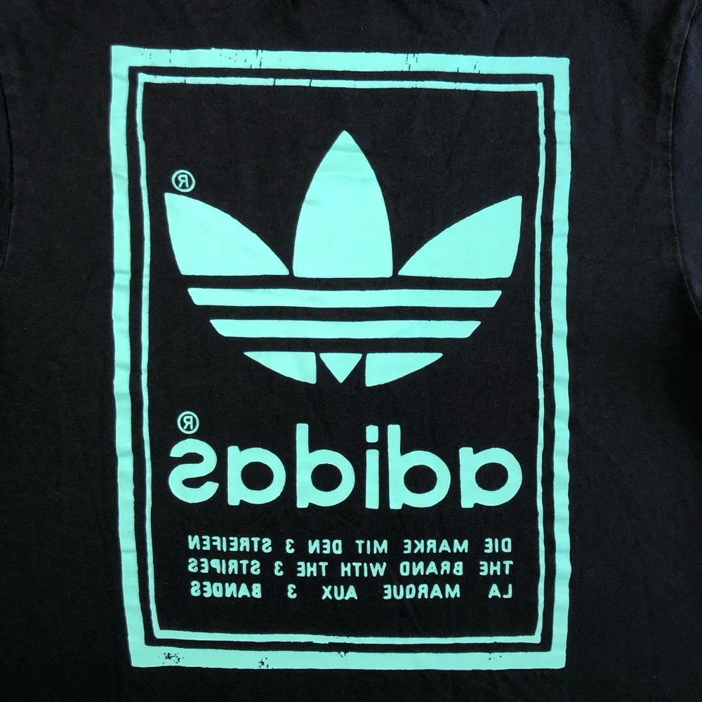 ADIDAS Originals Men’s Vintage Tee Mint Green Graphic Logo T-shirt Size Small